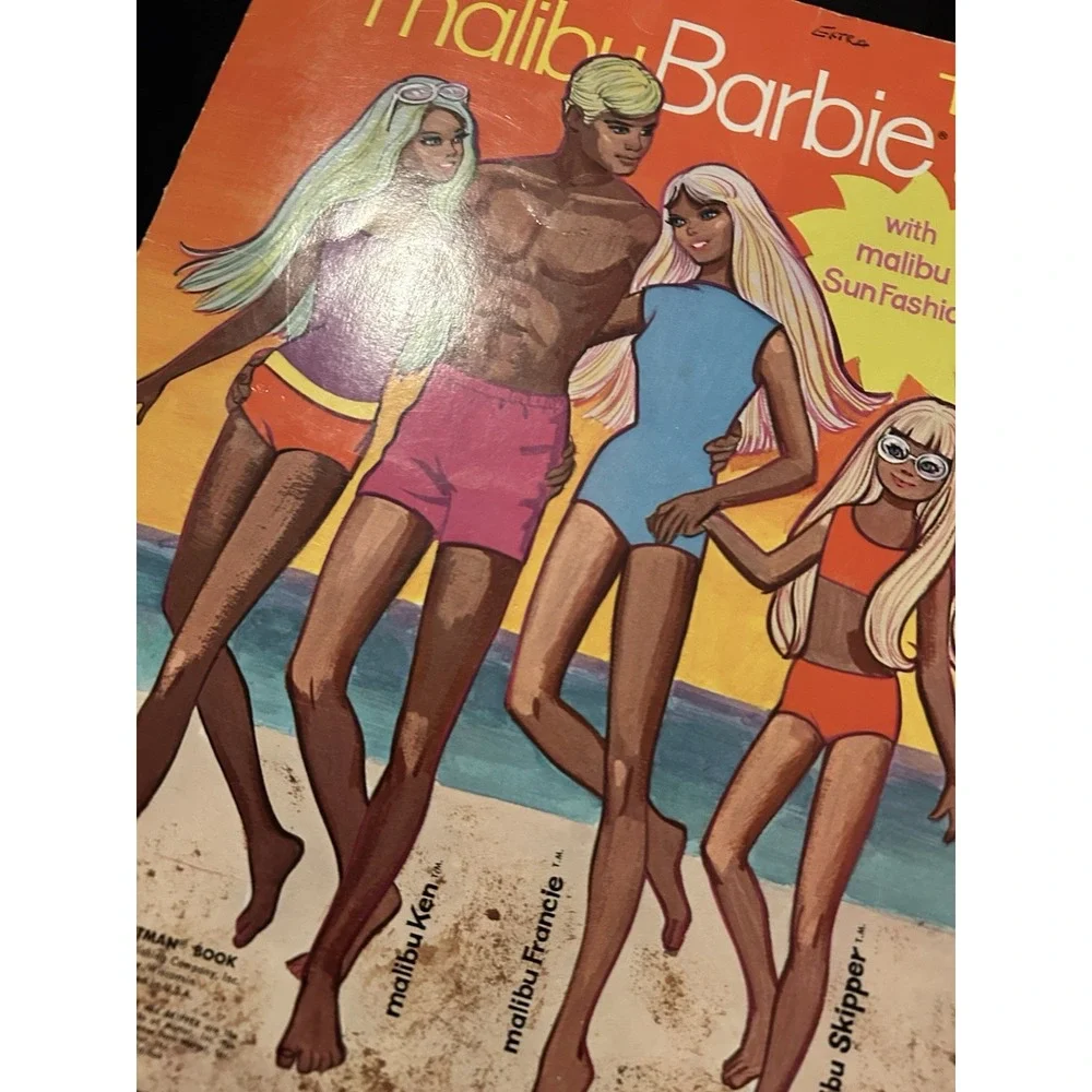 Vintage Malibu Barbie The Sun Set Paper Dolls Mattel 1972 Used Whitman